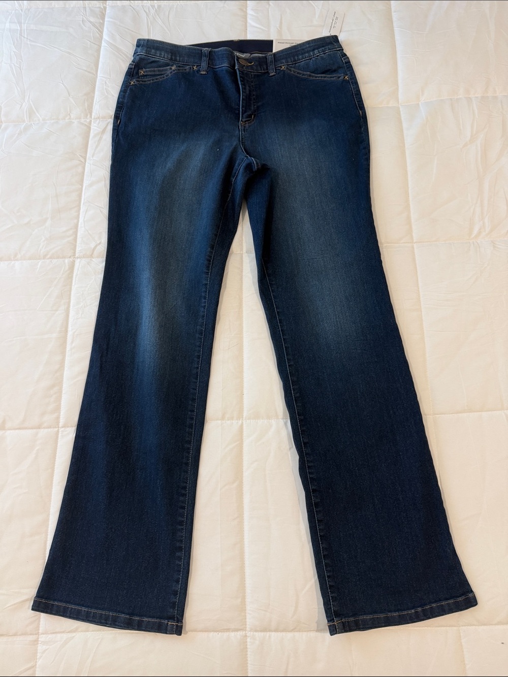 Christopher & Banks Mid-Rise Bootcut Shaped Fit Dark Blue Flare Jeans Size 12